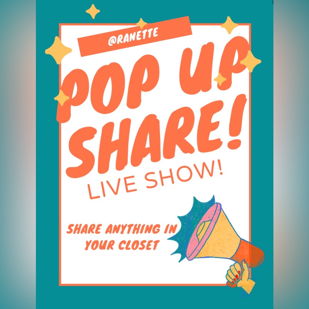 Thursday 7/13 @ 7p.m. CST. GOOD ENERGY Share anything in your closet!